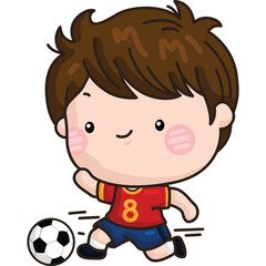 a cute vector of a soccer player 