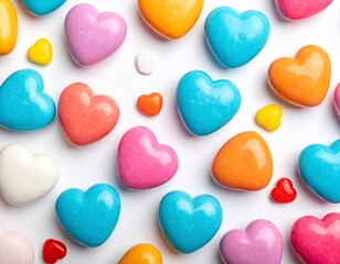 Colorful Heart Candies - A Sweet Valentines Day Treat.