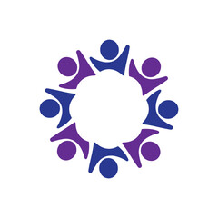 rotating successful people community logo design
