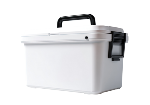 White storage box with handles