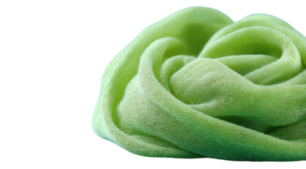 Close-up of a light lime green fabric, tightly bunched