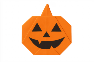 Origami jack-o-lantern crafting halloween decoration