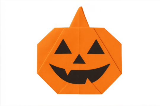 Origami jack-o-lantern crafting halloween decoration
