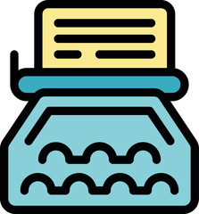 Vintage typewriter printing a document, symbolizing retro office equipment and nostalgic writing tools