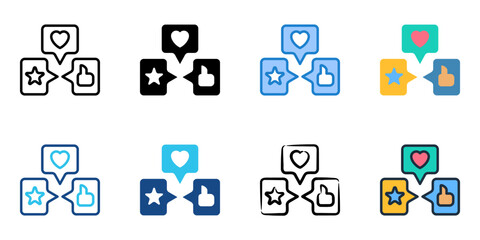 Engagement icon set multiple style collection 
