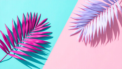 Color Harmony:  A stunning composition of vibrant color creates an eye-catching visual experience featuring a duo of leaves.