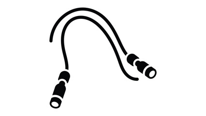 Jump Rope Silhouette: A dynamic black and white depiction of a jump rope, showcasing the simplicity and effectiveness of this classic exercise tool, perfect for fitness and active lifestyles.