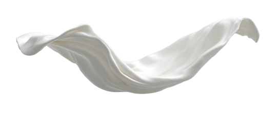 White fabric draped in flowing motion