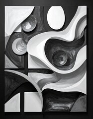Abstract Composition - A Study in Black and White Forms.