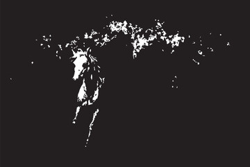 running Horses Grunge at fast