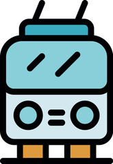 Clean energy public transport trolleybus driving through city