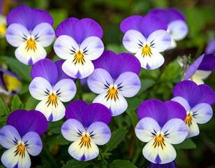 Vibrant Pansies in Full Bloom - A Floral Delight.