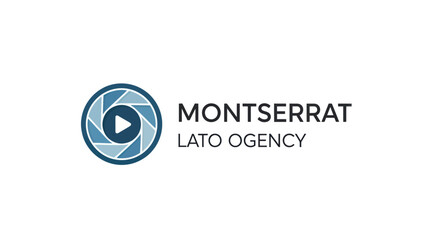 Montserrat Lato Agency Logo with Camera Shutter Icon and Play Button. © Kuda