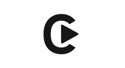 Black letter C with a play button symbol inside.