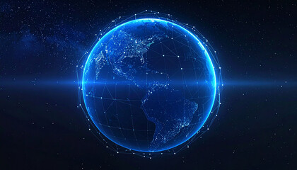 Global connection network background. World map. High-speed internet technology concept or fast wireless data transmission. modern internet network connection technology background