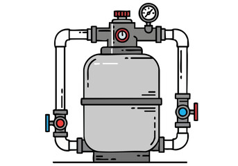 Naklejka premium Clean, modern illustration of a pool filter icon. Simple lines and a clear design make it ideal for digital projects and marketing materials.