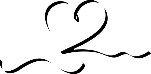 Heart shape ribbons shadow, love, romantic, valentine