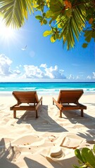 Beach Relaxation - Two Chairs on a Tropical Paradise.