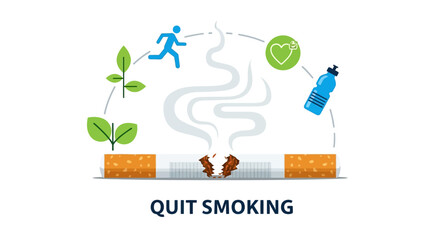Quit Smoking Embrace Healthier Habits and a Smoke-Free Lifestyle through Illustration