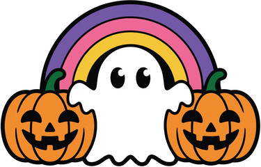 Halloween rainbow clipart