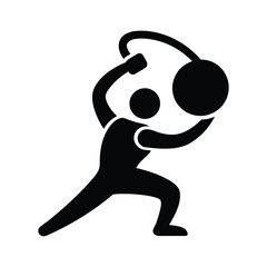 Black silhouette of a person performing a kettlebell swing exercise