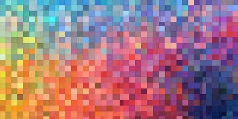 Fototapeta premium Colorful abstract pattern with vibrant squares creating a stunning visual effect at sunset