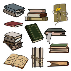Cozy Book Clipart Set, Vintage Illustrations