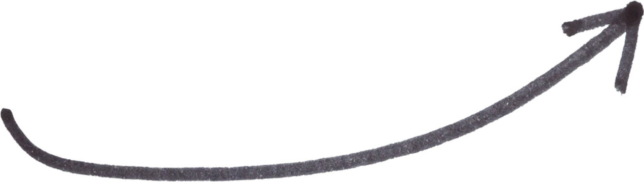 hand drawn arrow with black marker on white background