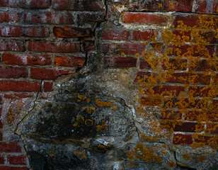 Grunge Brick Wall with Crack.