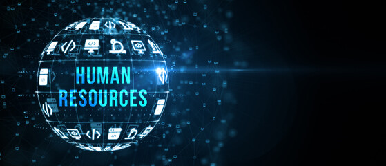 Business, Technology, Internet and network concept. Human Resources HR management concept. 3d illustration