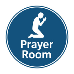 Prayer room sign with kneeling figure