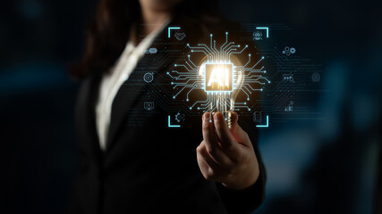 An AI platform for business integration. Central processor powers automated processes like contract...