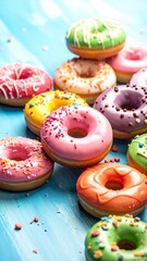 Colorful Donuts - A Sweet and Delicious Treat.