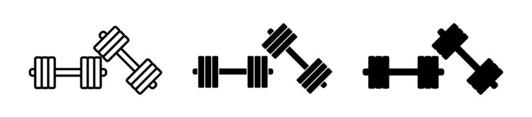 Dumbbells vector icon. Strength exercise symbol, dum bbell pictogram for sport