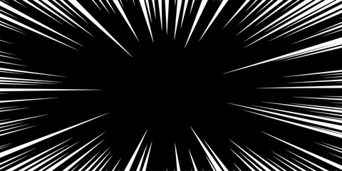 Obraz premium Speed line comic background. Radial burst cartoon effect, motion vector pattern