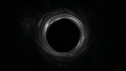 Revealing supermassive black hole swirling in deep space, with accretion disk and starry nebulae