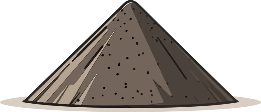 Powder cement concrete is depicted in a modern illustration as a colorful icon