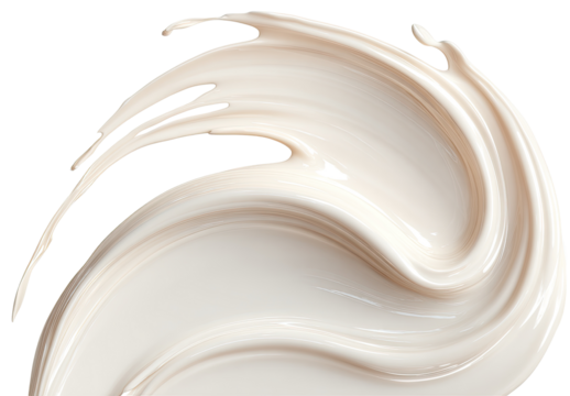 Creamy, flowing substance in abstract swirls