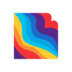 Abstract stylized graphic element for use in presentation templates and web design on a white background.