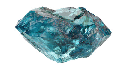 Fototapeta premium Teal,faceted gem,rough,crystal