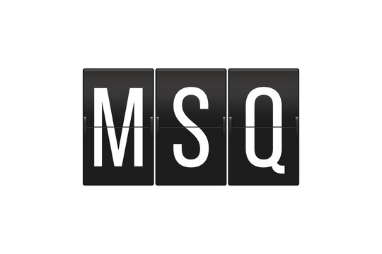 MSQ Minsk National Airport Code on Split Flap Display &ndash; Travel Concept and Flight Information Board Design