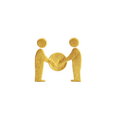 Golden Collaborative Figures Icon