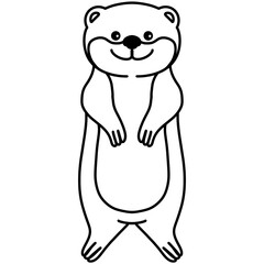 Otter cartoon illustration outline 