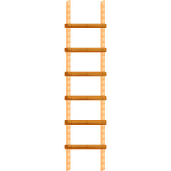 Simple Wooden Rope Ladder With Flat Design On White Background And Transparent Background For Easy Use In Design Projects