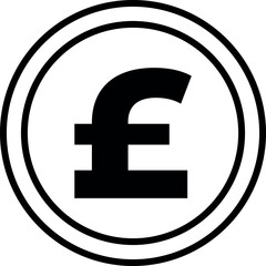 Pound Sterling Currency Symbol Silhouette Outline icon isolated on white transparent background png jpg business people clipping path cutout 2025 2026 4k full hd poster banner label download 