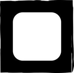 Square brush frames with rounded square border layout
