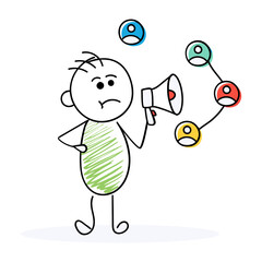 Design megaphone marketing strategy communication audience reach social media influencer campaign promotion plan verctor art illustration png