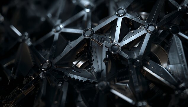 Displaying meshing triangular frames and spur gears within gear housing, with lubrication droplets - Powered by Adobe