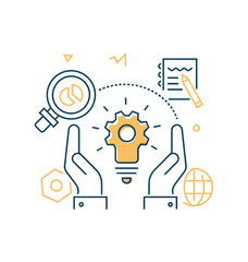 Design idea generation creative thinking innovation process problem solving solution development strategy research verctor art illustration png