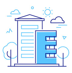 Design building architecture design illustration modern cityscape urban skyline apartment exterior residential property verctor art illustration png